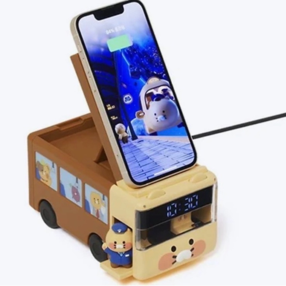 ✨Hostpick✨CHOONSIK  Bus 2IN1 Wireless Charger & LED Clock